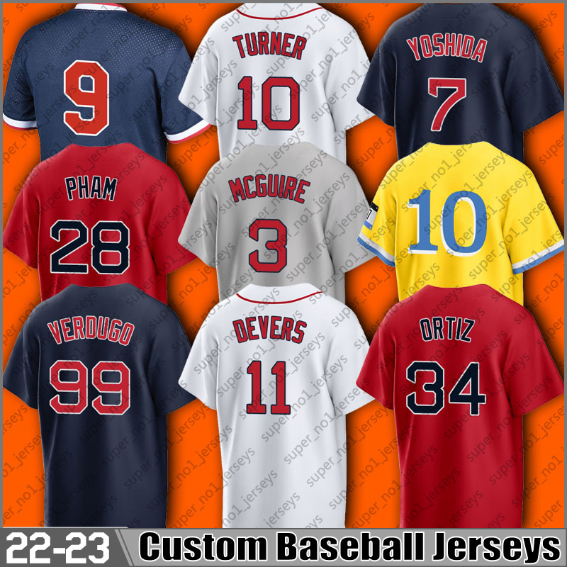 

Boston 11 Rafael Devers baseball jersey Masataka Yoshida Justin Turner David Ortiz Corey Kluber jerseys Reese McGuire Trevor Story Alex Verdugo Rob Refsnyder, Man custom jersey (hw)