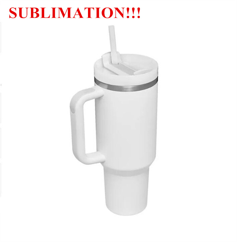

Sublimation 40oz tumbler with Handle Leak-proof Lid and Straw Reusable Insulated Travel Tumbler Coffee Mug, Multi-color