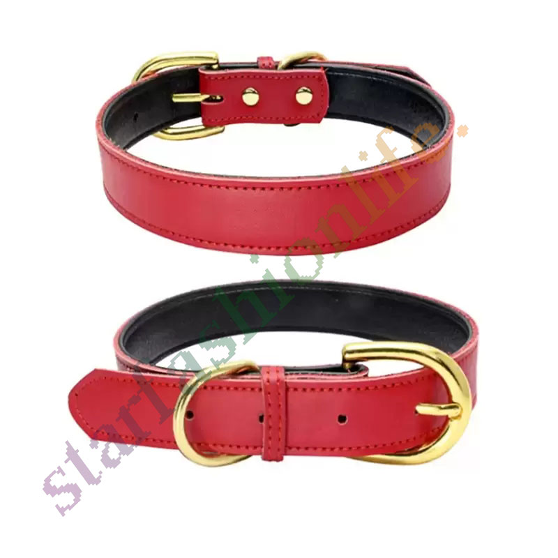 

Dog chain collar Gold Pin Buckle Adjustable Fashion Leather Dog Collars Neck Pet Supplies accessories