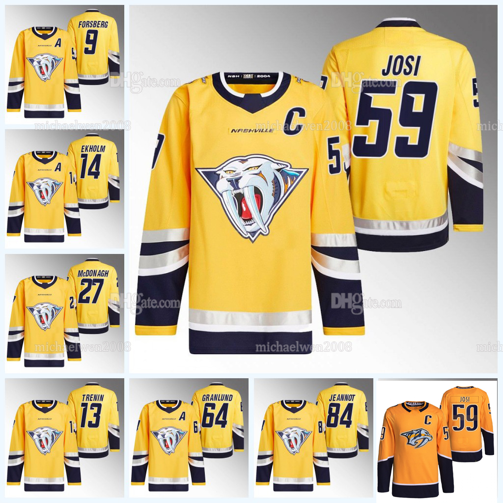 

59 Roman Josi Predators Retro Retro Jersey Ryan OReilly Juuse Saros Matt Duchene Juuso Parssinen Yakov Trenin John Leonard Cole Smith Reid Schaefer Ryan McDonagh, White