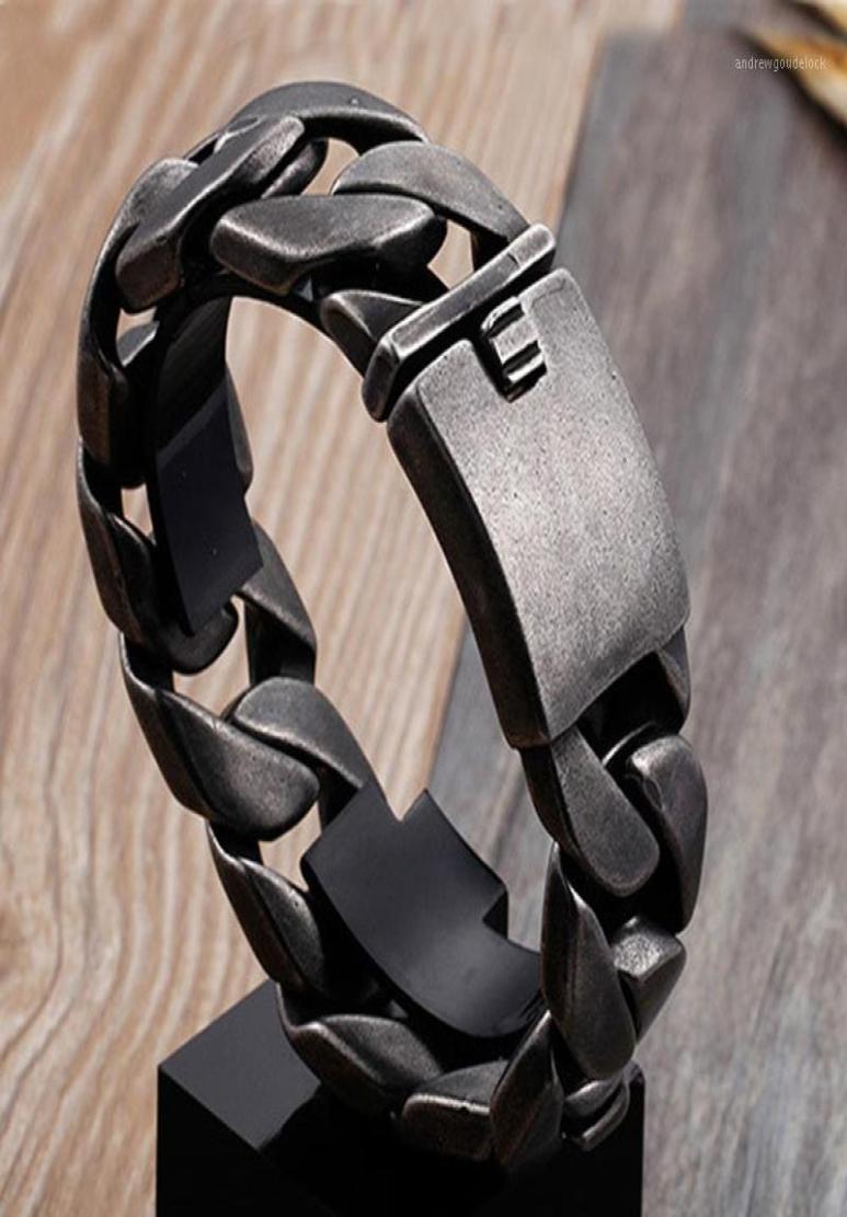 

25mm Heavy Cool Men039s 316L Stainless Steel Curb Cuban Link Bracelet Charms Christmas Gift 866inch12858446