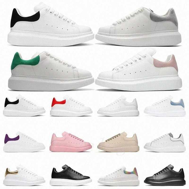 

2023 new fashion Designer Oversized Casual Shoes White Black Leather Luxury Velvet Suede Espadrilles Trainers Blue Flats Lace Up Platform Sole mcqueens, 22