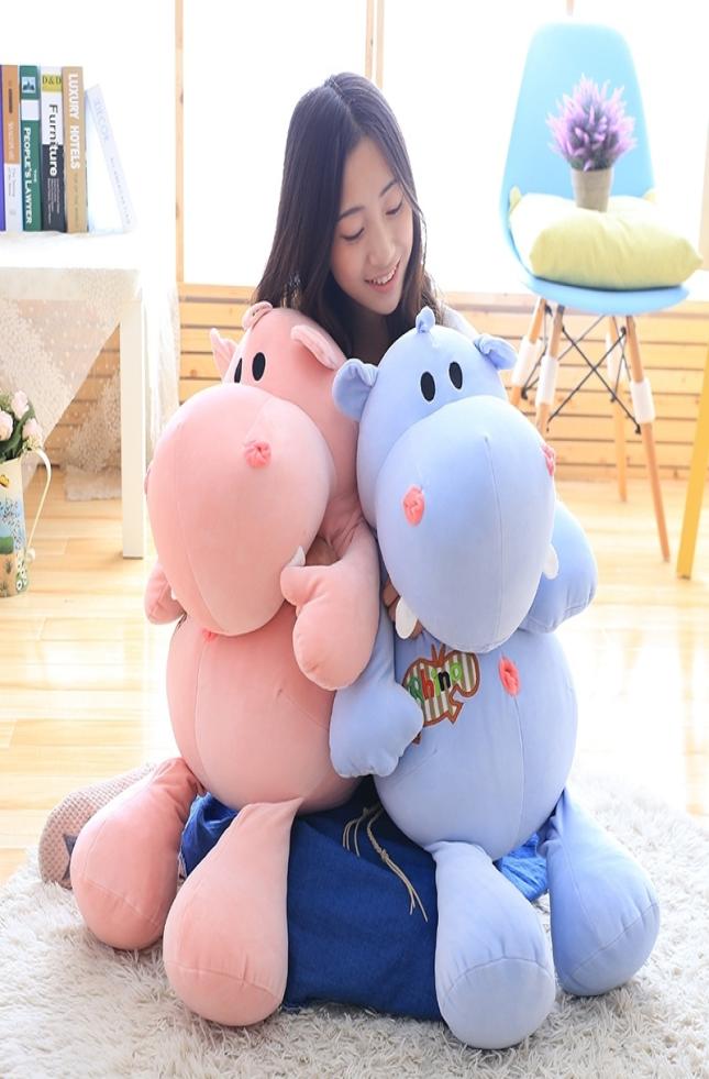 

25cm Stuffed soft Hippos plush toys Cartoon Hippopotamus dolls sofa pillow animal cushions Luxury filling Birthday gift for kids T7045368, Blue