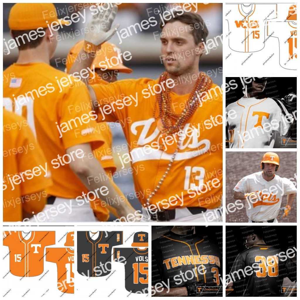 

College Baseball Wears Custom Tennessee Volunteers Baseball Jersey Women Youth Men WhiteDouble Stitched Name and Number, Grey