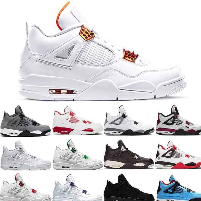 

2023 new fashion original 4s basketball shoes 4 men Black Cat University Red Neon court purple bred Alternate Motorsport orange metallic JORDON jorda