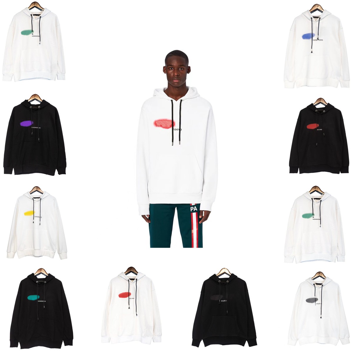 Designer Hoody palms angle hoodie Jumper Letters Hoodies Long Sleeve Spring Autumn Brand Graffiti spray printing alphabet draw rope hoodie loose-image-805595685