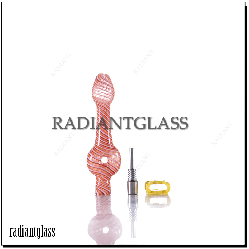 

Multicolor Twist nector collector smoking accessories with 10mm titanium nail and 10mm clip glass hand tube