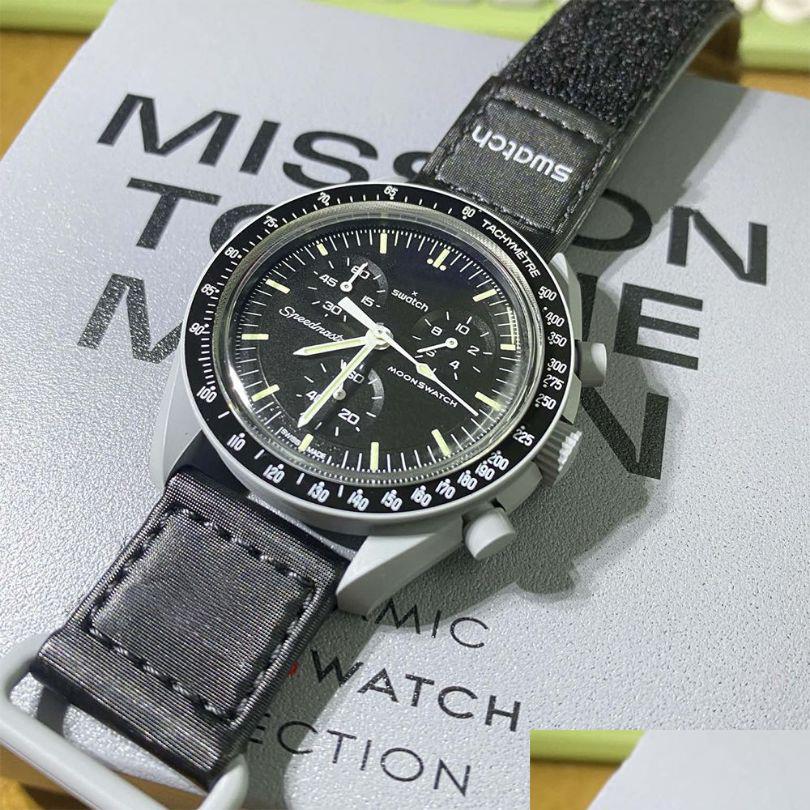 

Wristwatches Moonswatch Bioceramic Planet Moon Men Watches Fl Function Quarz Chronograph Watch Mission To Mercury 42Mm Nylon Luxury Dhapi, Venus
