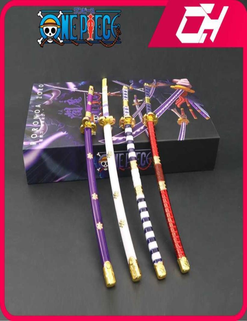 

Cartoon Figures One Piece Weapon Roronoa Zoro Yama Game Keychain Weapon Model Katana Samurai Swords Butterfly Knife Toys for Boys 6123763