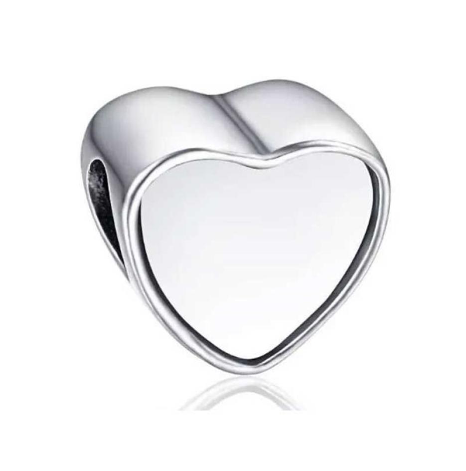 

sublimation blank heart charms po bead metal charm for valentine039s Day gift transfer printing consumables 10pieceslot 2107203354356