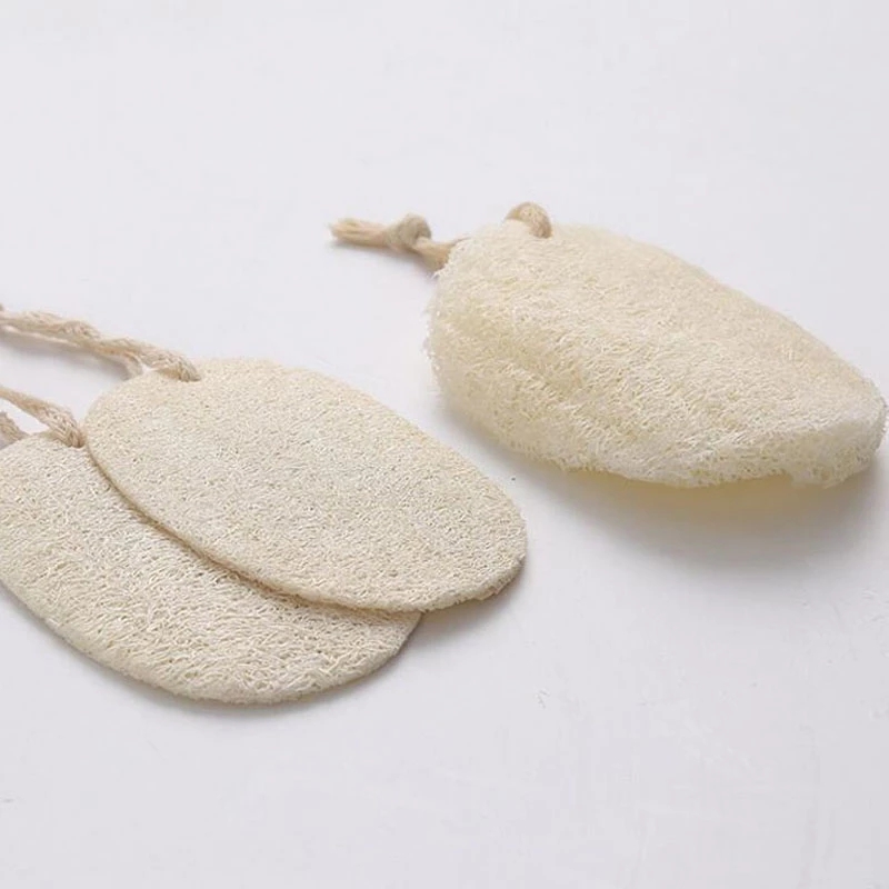 

100pcs Natural Loofah Sponge Bath Shower Body Exfoliator Pads With Hanging Cotton Rope household 0107