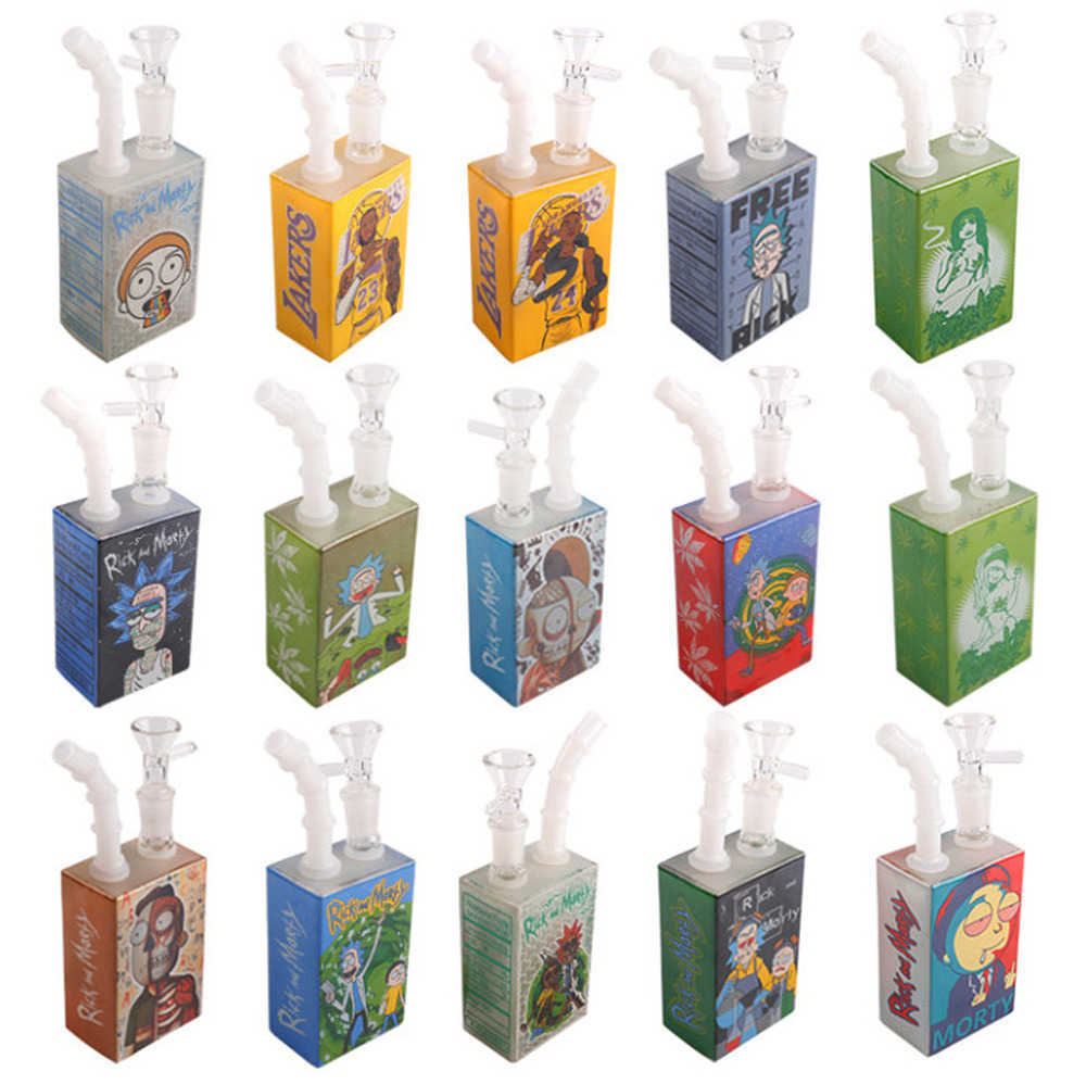 

Hookahs Hot Silicone Mini Bongs Bubbler Beverage bottle Water Pipes Multi Styles with Male Glass Bowl