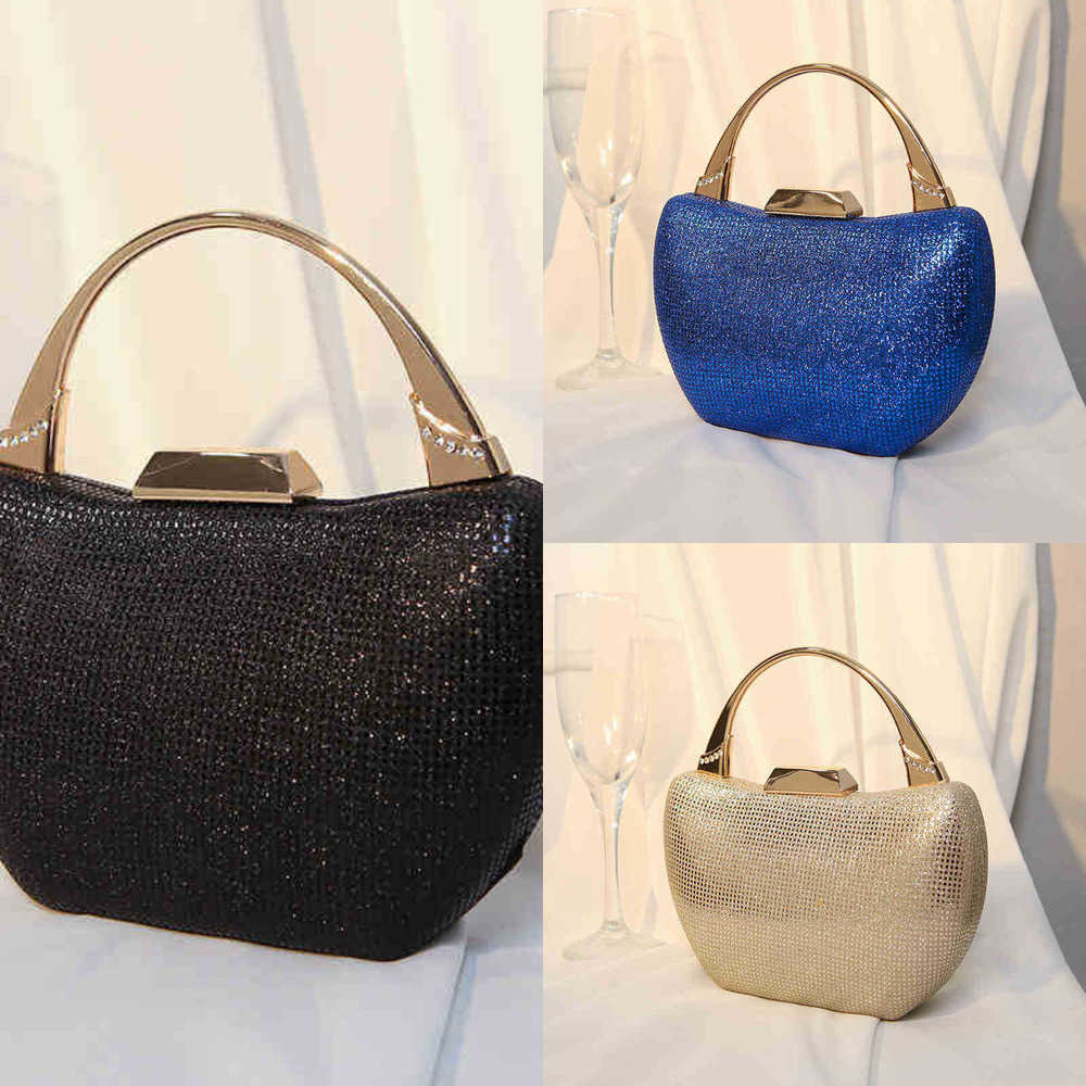 

HBP Evening Bags Women's Handbag Handmade Dinner Bag Fashion Banquet Wedding Dress Bag Rhinestone Metal 220826, Black