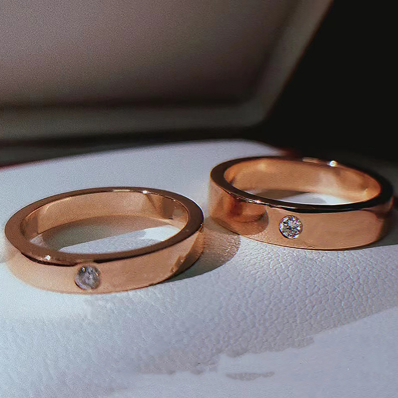 

rings woman designer lovers ring Luxury Jewelry width 4 5 6MM Titanium Alloy Gold Plated Diamond Craft Fashion Accessories Never Fade Nojewelry Silver Ring