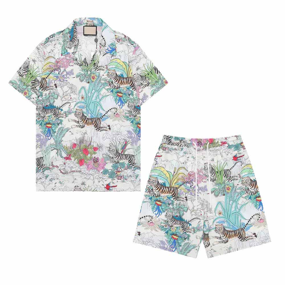 Summer DesignersMen's Tracksuits Bowling Shirts Board Beach Shorts Fashion Outfit Tracksuits Men Casual Hawaii Shirt Swimming Trunks Quick D