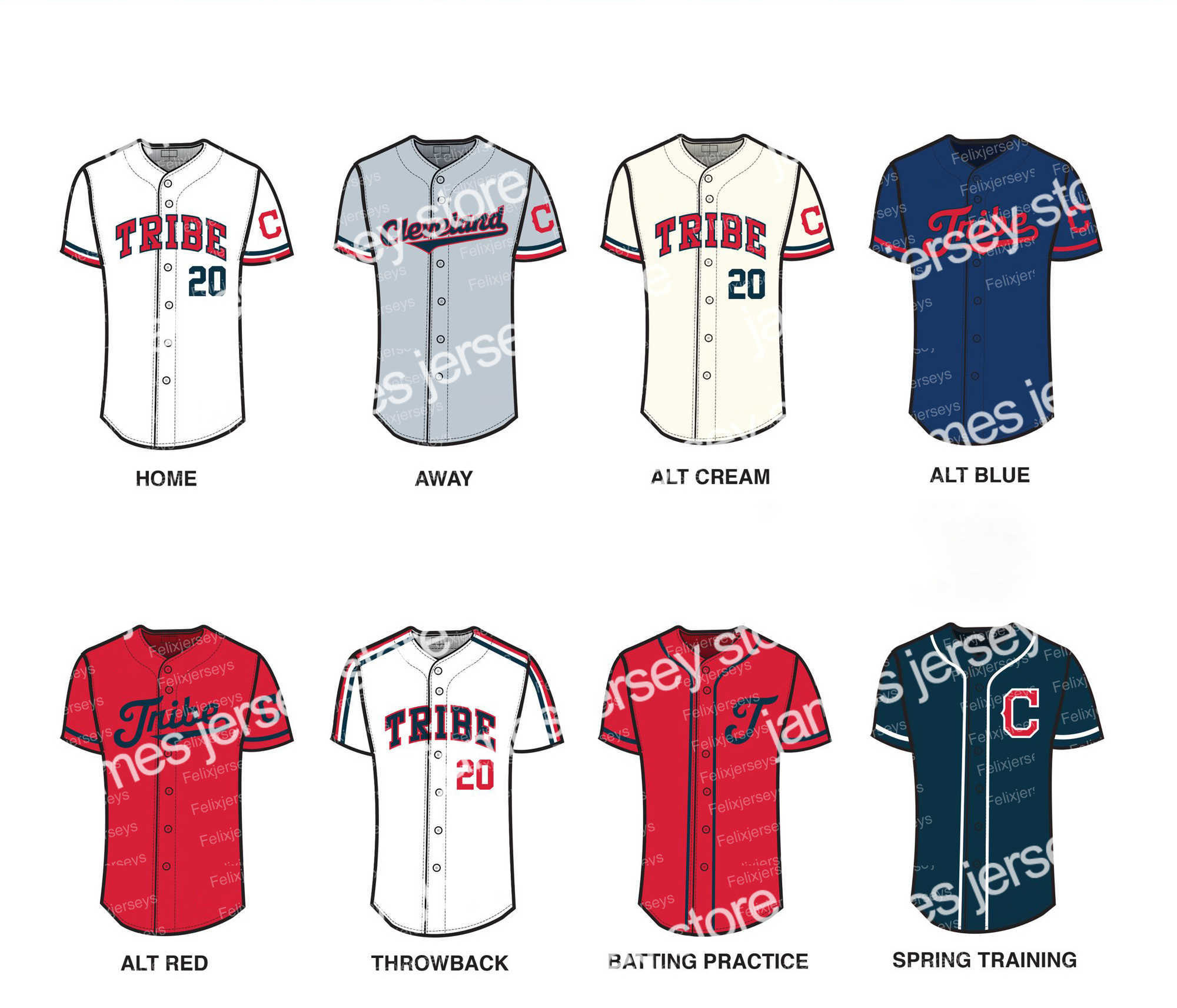 

College Baseball Wears Cleveland Tribe Baseball jersey 57 Shane Bieber 11 Jose Ramirez 7 Cesar Hernandez 9 Eddie Rosario 1 Amed Rosario 17 Austin Hedges 32 Franmil, As pic