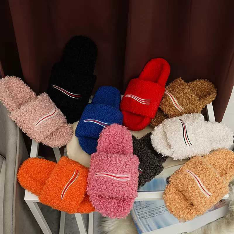 

2023 Luxurys designers Women Ladies wool Slippers Slides Winter fur Fluffy Furry Warm letters Sandals Comfortable Fuzzy Girl Flip Flop Slipper