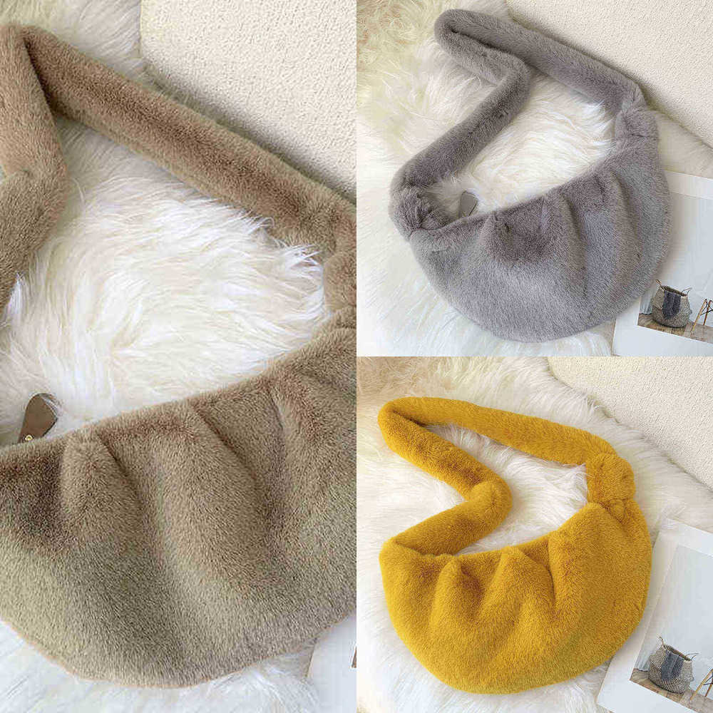 

HBP Evening Bags Autumn Winter High Gram Weight Wool Imitation Fur Bag Shell Bag South Korean Women's Messenger 220826, Camel