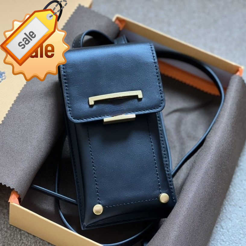 

Brand Designer Shoulder Bags Crossbody Bag Mobile Phone Bag New Tod Fashion Texture Metal Buckle Multifunctional Wallet Gift Box Packaging Factory Direct Sales, Black size: 9 x 17 (gift box)