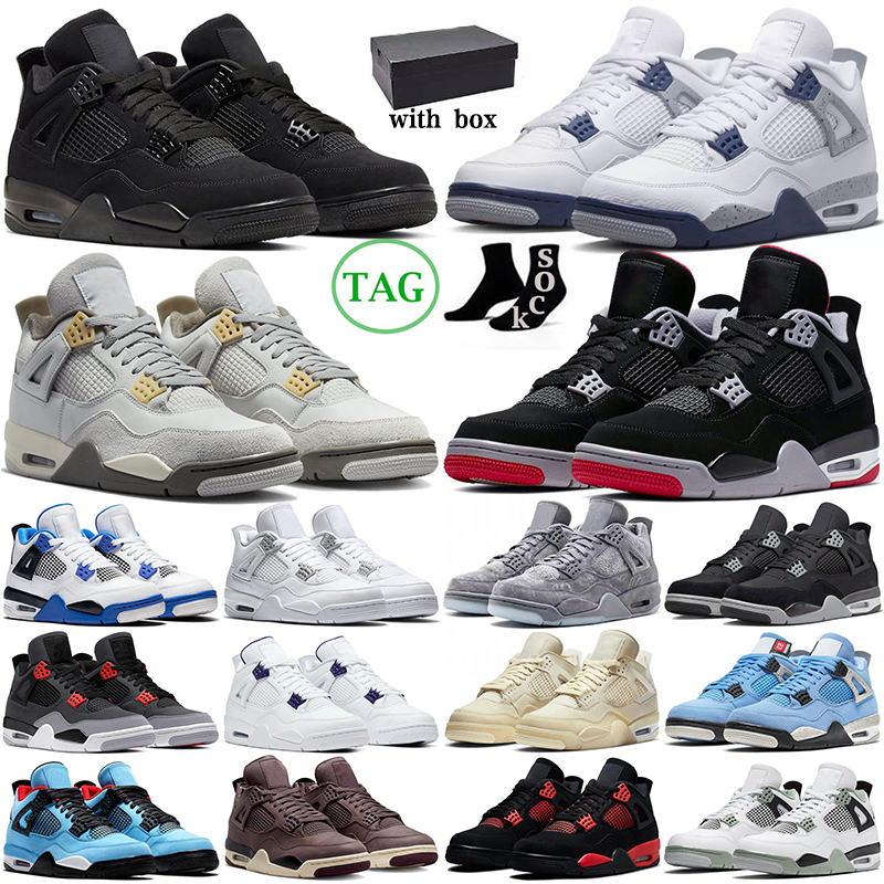 

With Box 4 Basketball Shoes 4s Midnight Navy Military Black Cat Cactus Jack Red Thunder University Blue Mens Trainers WomensTrainers Sports Sneakers, What the
