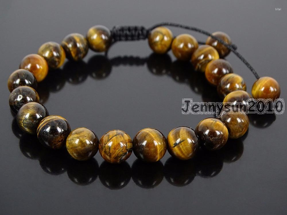 

Strand Handmade 8mm Adjustable Natural Tiger's Eye Gems Stone Round Beads Bracelet Healing Reiki 5 Strands/Pack
