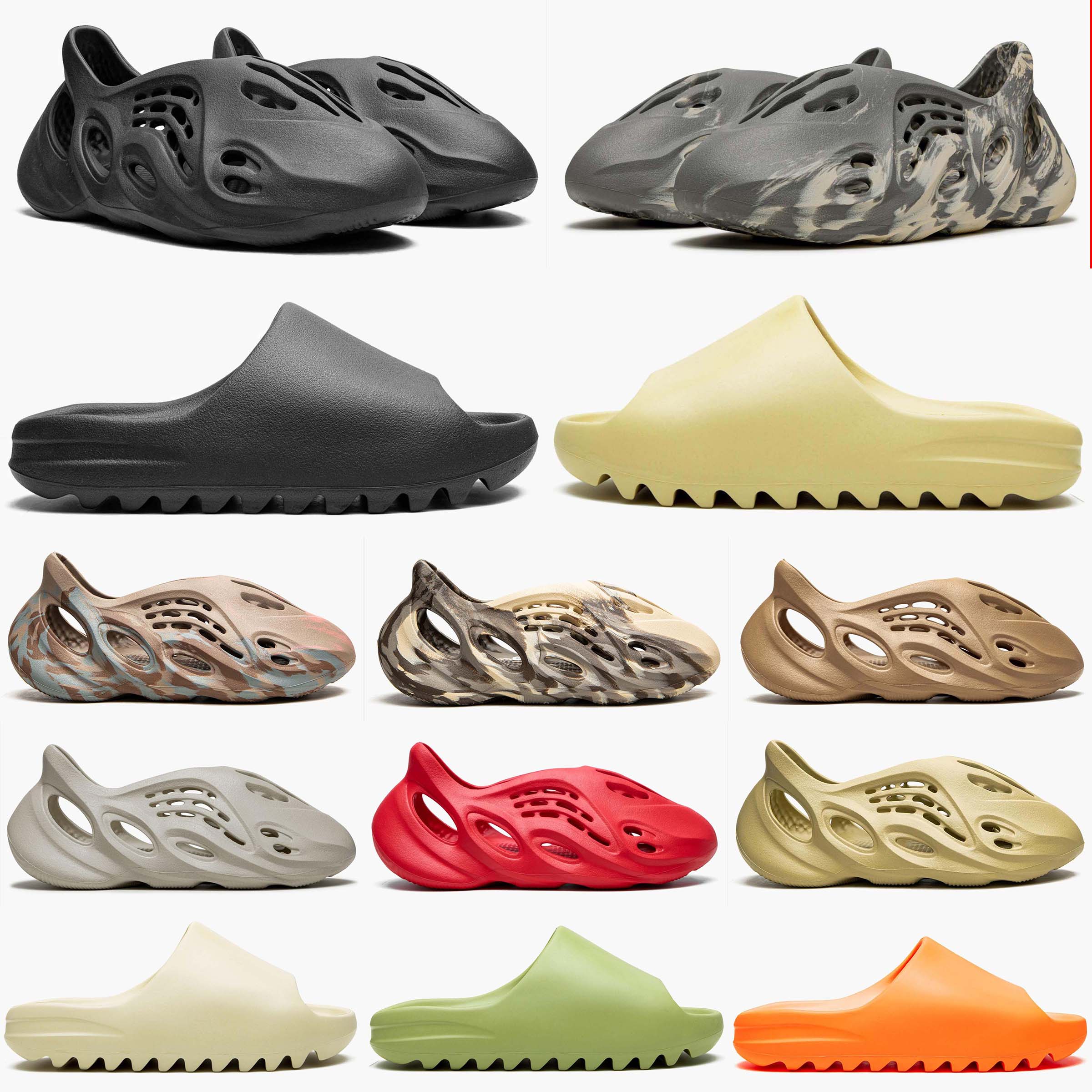 

foam runner designer sandals slipper men woman sandal Black White Resin pure Ochre bone slippers foam mens womens slide slipper slides, #18