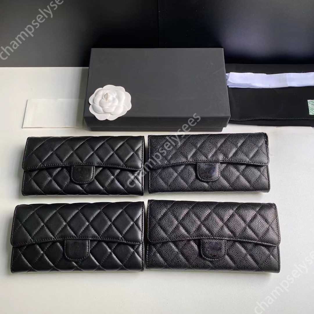 

Top Luxury designer hand bag fashionbags women handbags card holders wallet quilted bags Cf Flap classic lamb skin caviar womens black32, Empty box
