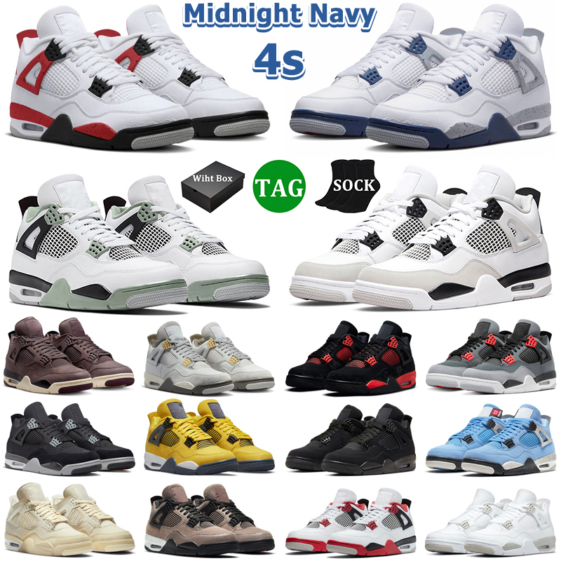 

Shoes Shoes&Sandals 4 Retro Men Women 4s Midnight Navy Military Black Cat Red Cement Thunder Oil Green White Oreo Lightning Trainers Sneakers, 24