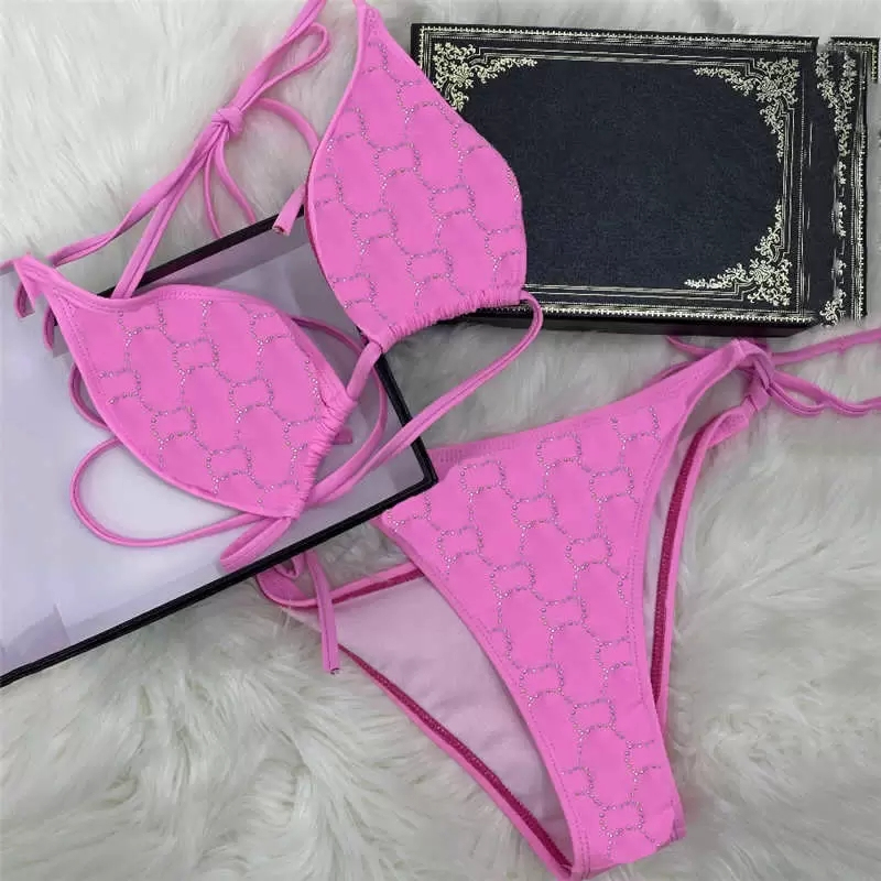 

Designer Swimwear Bikini Top 2023 Other Home Textile Sexy Embroidery Bikini Set Brand Letters Swimwears Designer Metal Chain High Quality Ladies Backless Split Swi