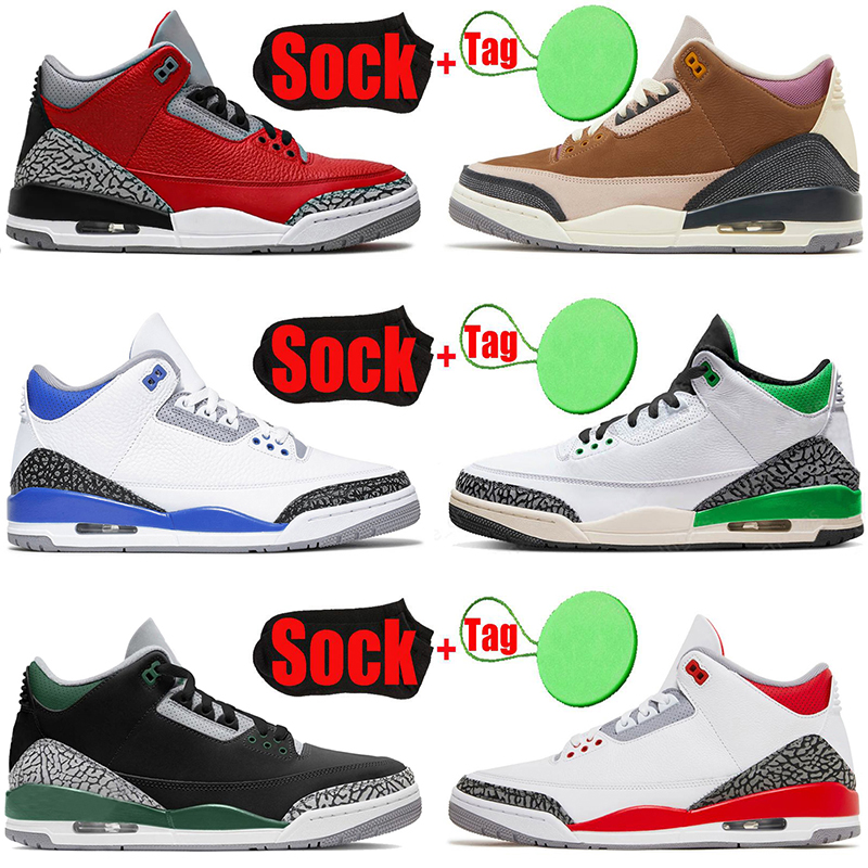 

Jumpman 3 Basketball Outdoor Shoes Women Men 3s Muslin Pine Green Desert Elephant Dark Iris Racer Blue Winterized Archaeo Brown UNC Black Gold Cool Grey with socks, A15 40-47 animal instinct 2;0