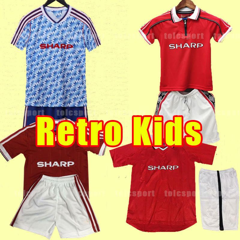 

Kids Man utd retro soccer jerseys GIGGS Beckham CANTONA champion SOLSKJAER United Child 83 84 90 92 98 99 99 00 1983 1984 1999 1992 1990 1998 2000
