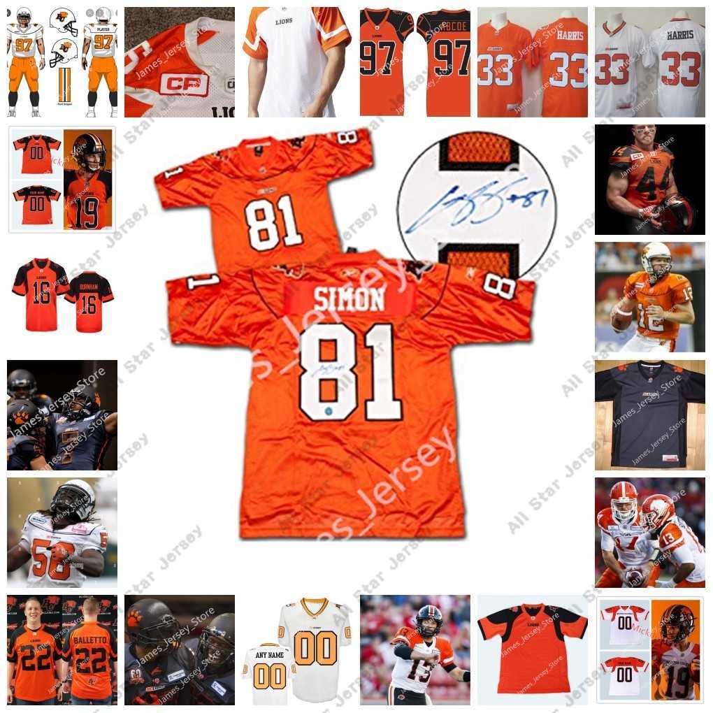 

American College Football Wear American College Football Wear Custom CFL BC Lions Jersey 61 Joel Figueroa 51 Peter Godber 59 Kent Perkins 54 Andrew Peirson 24 James Bu