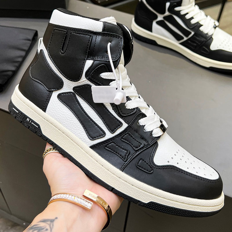 

Mens Womens Luxury Designer Sports Shoes AW22 COLLECTION SKEL TOP HIGH SNEAKER FEATURING LETTER LOGO TONGUE Size 35-45 EDGE PAINTED LEATHER BONES APPLIQUE