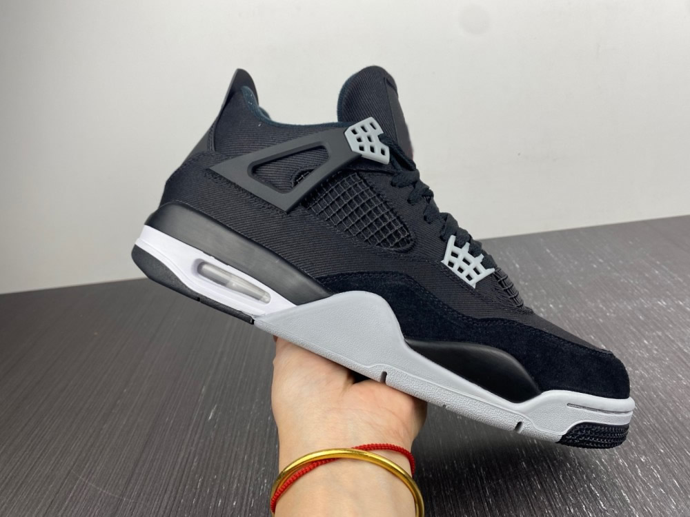 

Shoes Handmade Black Canvas 4s Black/light Steel Grey White Fire Red Sports Sneakers Dh7138-006, #1