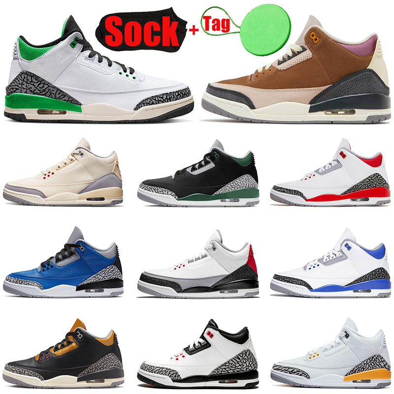

3 Men Basketball Shoes 3s Sneakers Retros Fire Red Lucky Green Pine Green Off Muslin White Black Cement Gold Winterized Archaeo Brown Mens Women Sports Trainers, A34 cardinal red 40-47