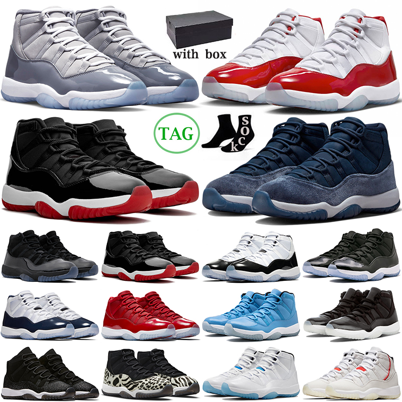 

With Box 11 Basketball Shoes Jumpman 11s Midnight Navy Royal Blue Cool Grey Cherry Pure Violet Concord Gamma Blue mens womens trainers outdoor sneakers discount, Emerald