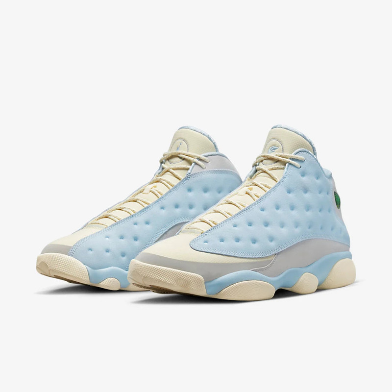 

SoleFly x Jumpman 13 Basketball Shoes Mens XIII Muslin Light Smoke Grey-Gum Light Brown-Celestine Blue Designer Sports Sneakers With Box