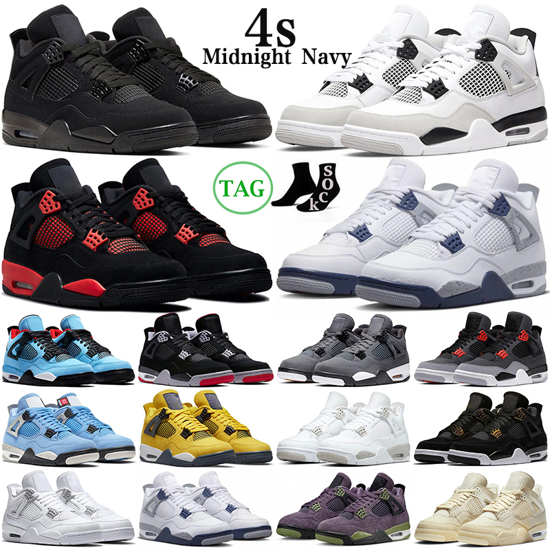 

4 Jumpman 4s Basketball Shoes Mens Women Trainers Photon Dust Military Black Cat Red Thunder University Blue Sail Cactus Jack Men Women Outdoor Sports Sneakers, Tattoo singles day