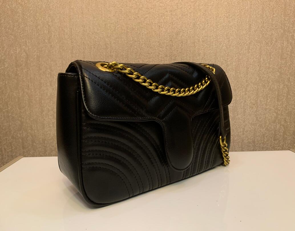

Famous brand women designer Shoulder bag leather chain bags Cross body Pure color womens handbag Purse Crossbody Wallets 6a2023, Black