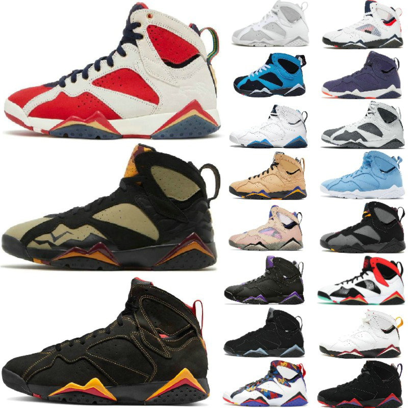 

7 7s Basketball Shoes Sneakers Cardinal French Blue Pantone Flint Black Olive Citrus Ray Allen ducks Marvin The Martian Barcelona Days Trophy Room Sheriff In Town, 7s ray allen ducks