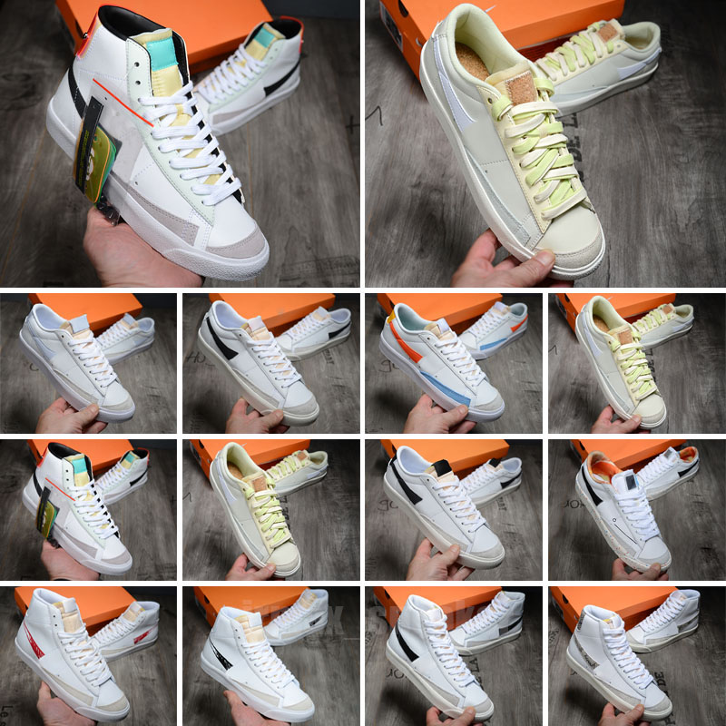 

Blazes Mid 77 Vintage Blazers Jumbo Casual Shoes Men Women Black White Multi Color Indigo Pine Green University Blue Mens Trainers Designer Platform Sneakers, Color 3