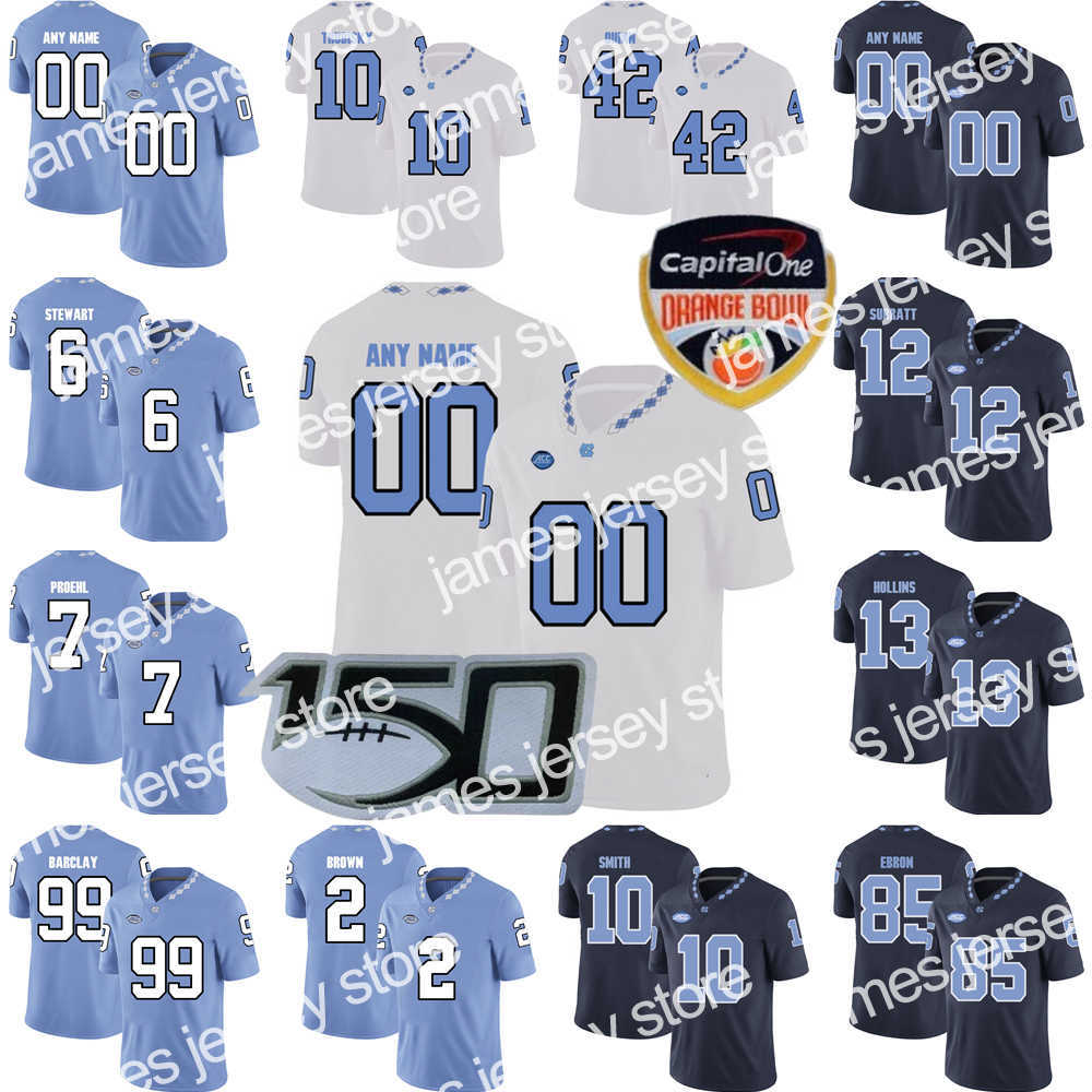 

American College Football Wear Custom NCAA College North Carolina Tar Heels Football Jersey 6 Jacolby Criswell 21 Elijah Green 80 Will Crowley Tomari Fox Jerseys Sti, Patch please message