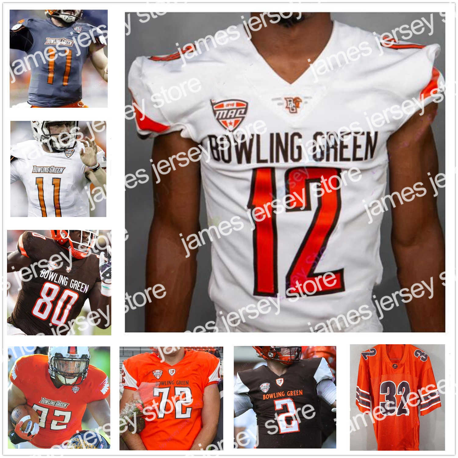 

American College Football Wear Bowling Green BGSU Football Jersey NCAA College Matt McDonald Nick Mosley Austin Osborne Cavon Croom Jamal Johnson Grant Loy Denley M, Navy