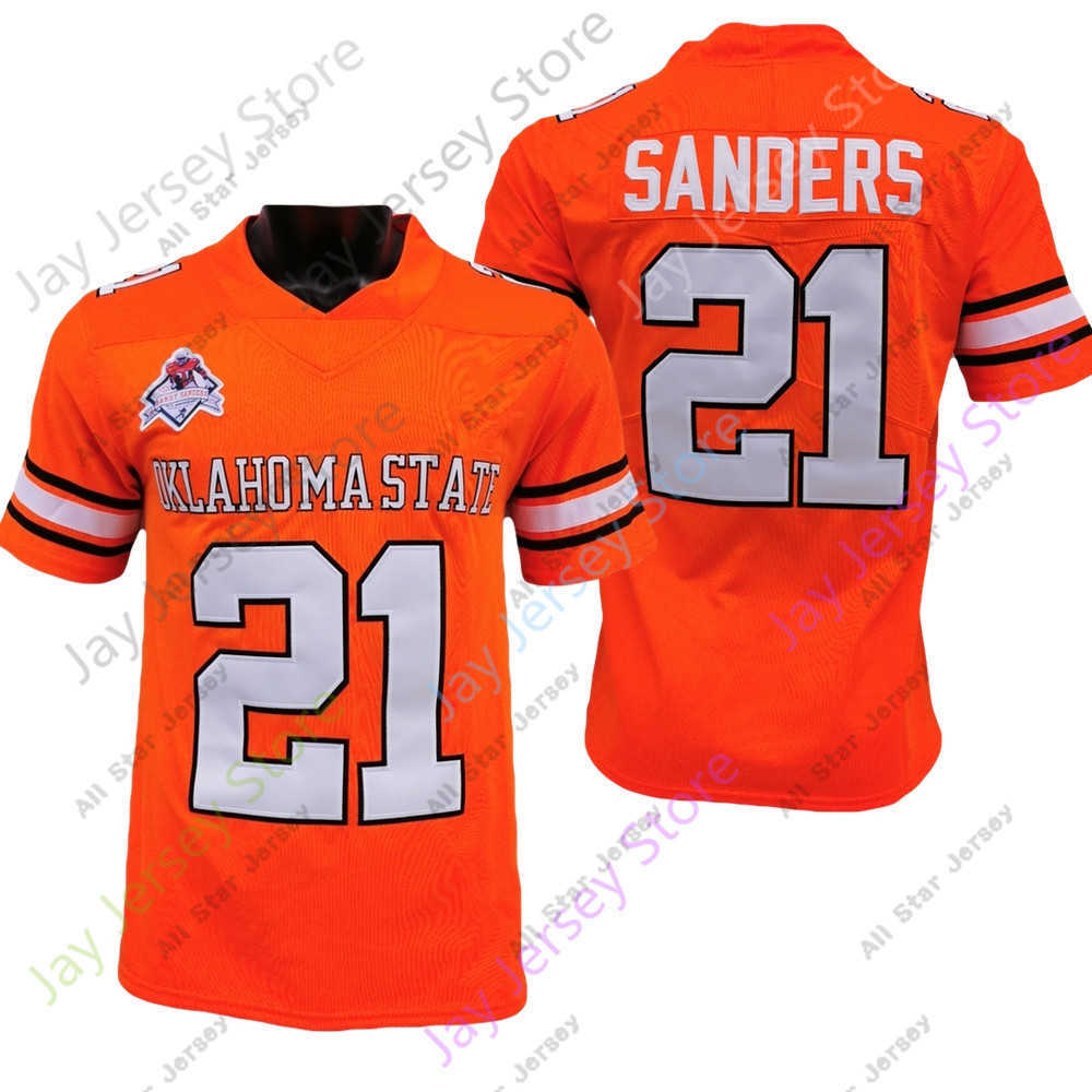 

Football Jerseys Oklahoma State OSU Football Jersey NCAA College Sanders Orange White Size S-3XL All Stitched Youth Men, As pic