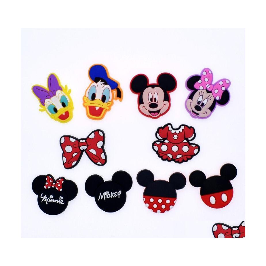 

Shoe Parts Accessories Charms Wholesale Childhood Memories Mouse Duck Bowknot Funny Gift Cartoon Croc Pvc Decoration Buckle Soft R Dhguj, Red