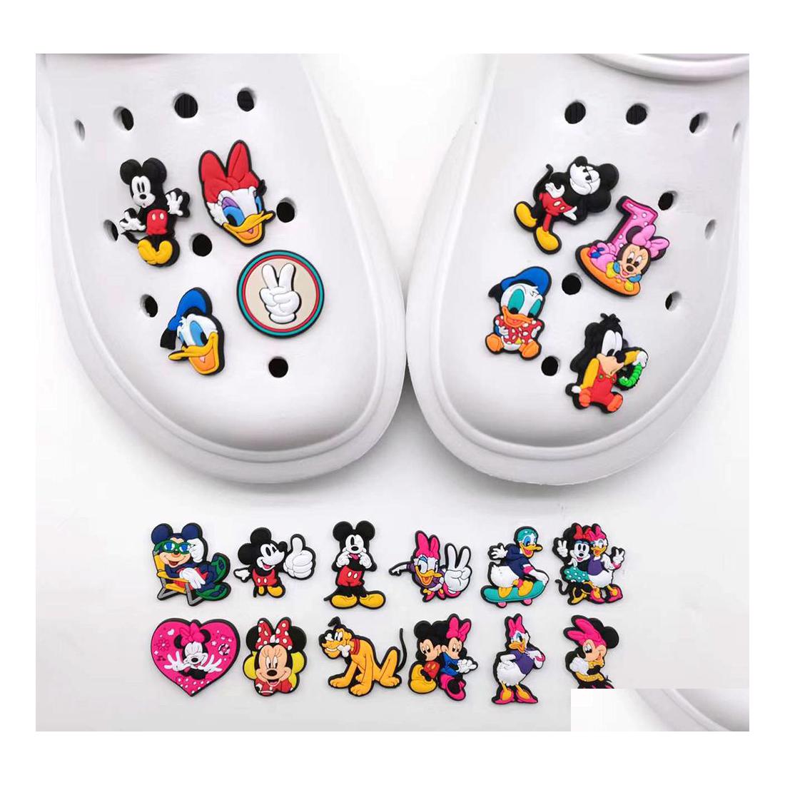 

Shoe Parts Accessories Charms Wholesale Childhood Memories Mouse Duck Friends Funny Gift Cartoon Croc Pvc Decoration Buckle Soft R Dh4P8, Red