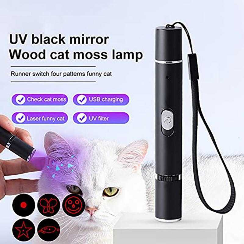 Flashlights Torches Ultraviolet Violet Flashlight Tool Laser Pen USB Charging Cat Lamp Detection Purple Light Camping Multi-functional Fishing To-image-835507452
