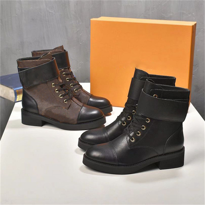 

2023 Designer Paris Wonderland Flat Ranger Combat Boots Metropolis Martin Ankle CalfSkin leather And Canvas Territory Winter Sneakers With Original Box