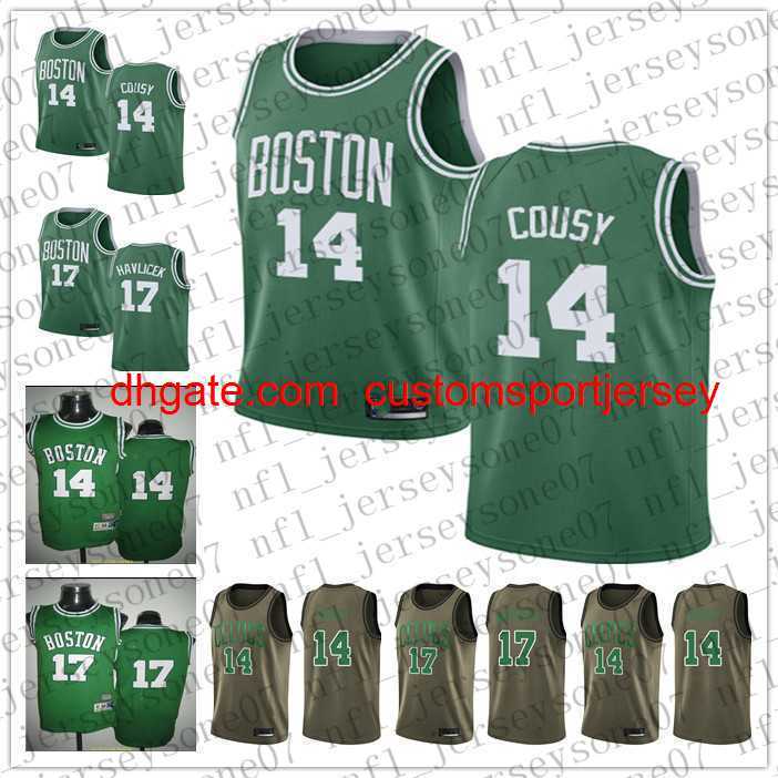 

custom Mens women youth 14 Bob Cousy 17 John Havlicek blue navy Throwback Basketball jersey