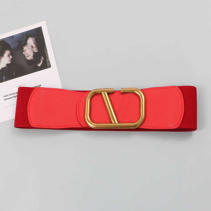

Euro-american Women Belt PU Letter Buckle Elastic With Elastic Waist Seal Luxury Designer Dress Coat Belts, Figure